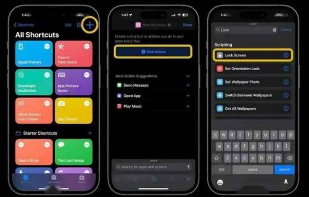 将乐苹果14锁屏维修店分享iPhone14升级iOS16.4后如何创建锁屏快捷方式 