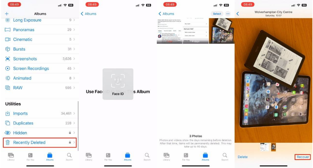 将乐苹果14维修分享 iPhone14 上恢复已删除的照片 