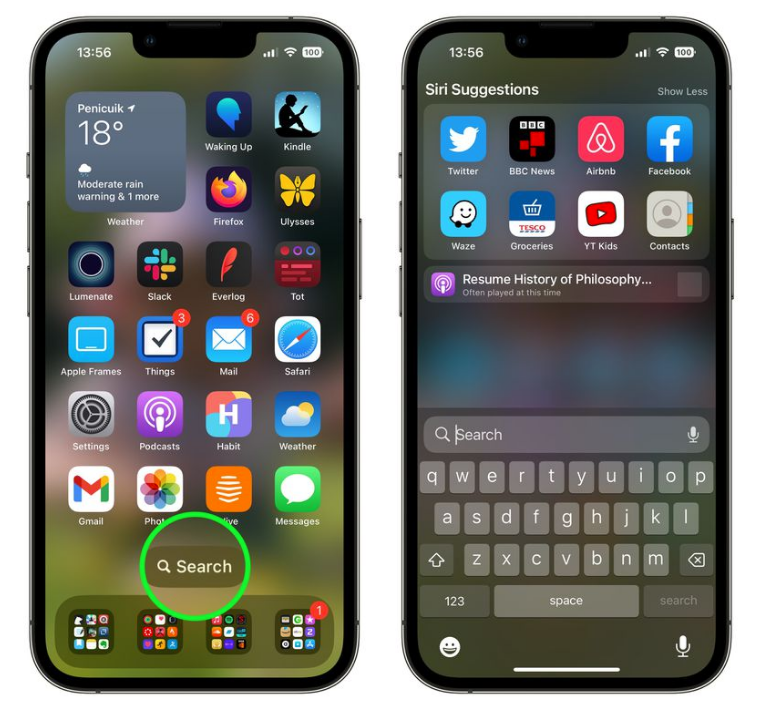 将乐苹果手机维修分享升级到 iOS 16 后，如何删除主屏幕上的搜索按钮 